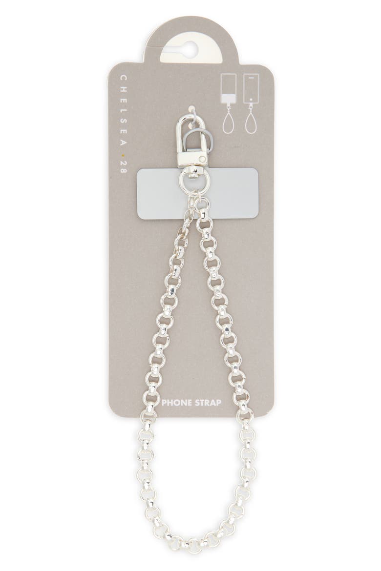 Round Link Phone Strap, Alternate, color, SILVER