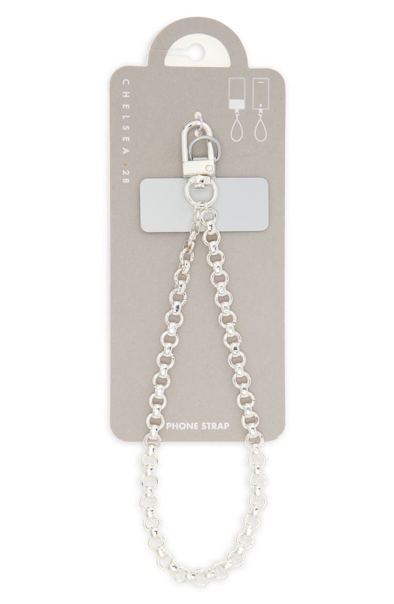 Chelsea28 Round Link Phone Strap, Alternate, color, Silver