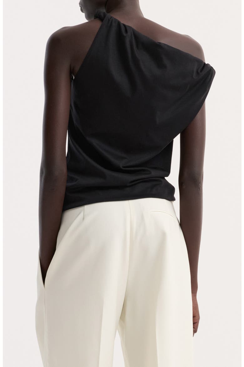 Sculptural Cotton, Modal & Silk Top, Alternate, color, BLACK