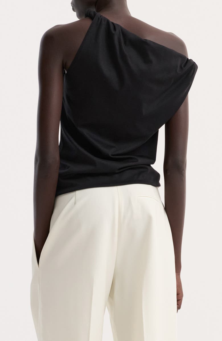 Róhe Sculptural Cotton, Modal & Silk Top, Alternate, color, Black