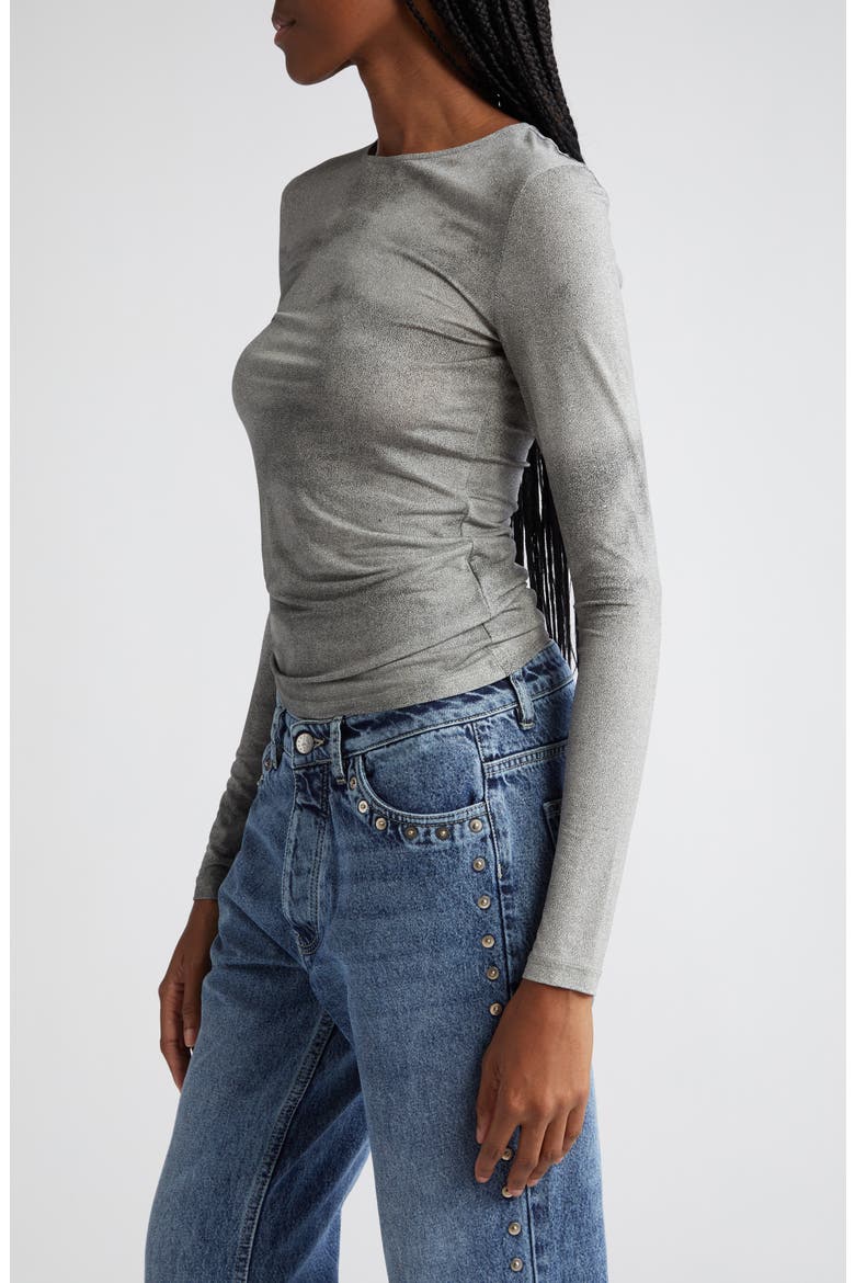Arcangel Semisheer Long Sleeve Top, Alternate, color, MID GREY