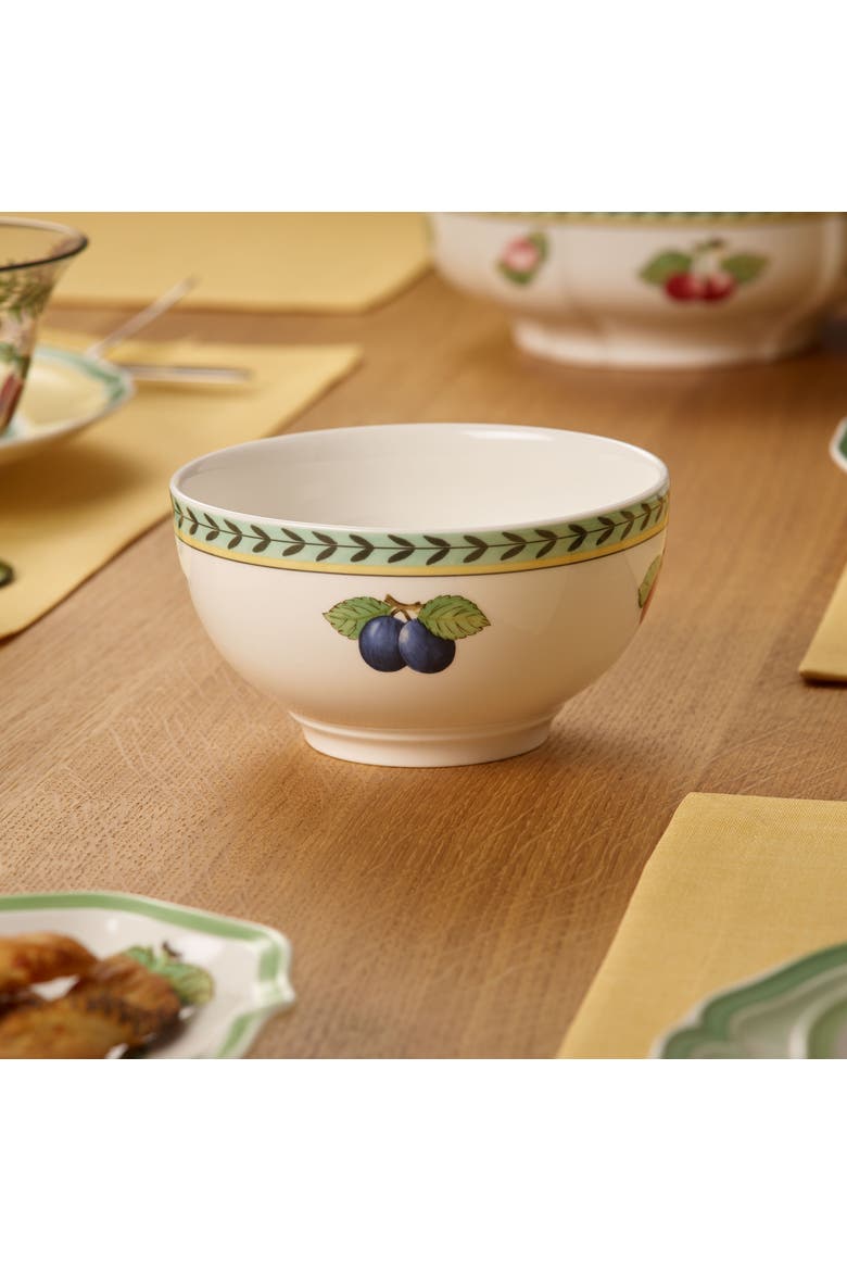 French Garden Fleurence Rice Bowl, Alternate, color, white