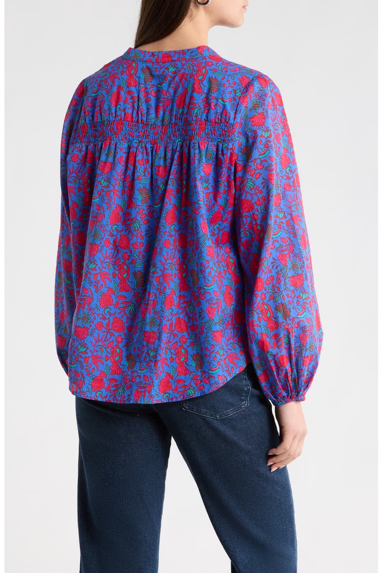 Tanya Floral Cotton Top, Alternate, color, BLUE-FUCHSIA