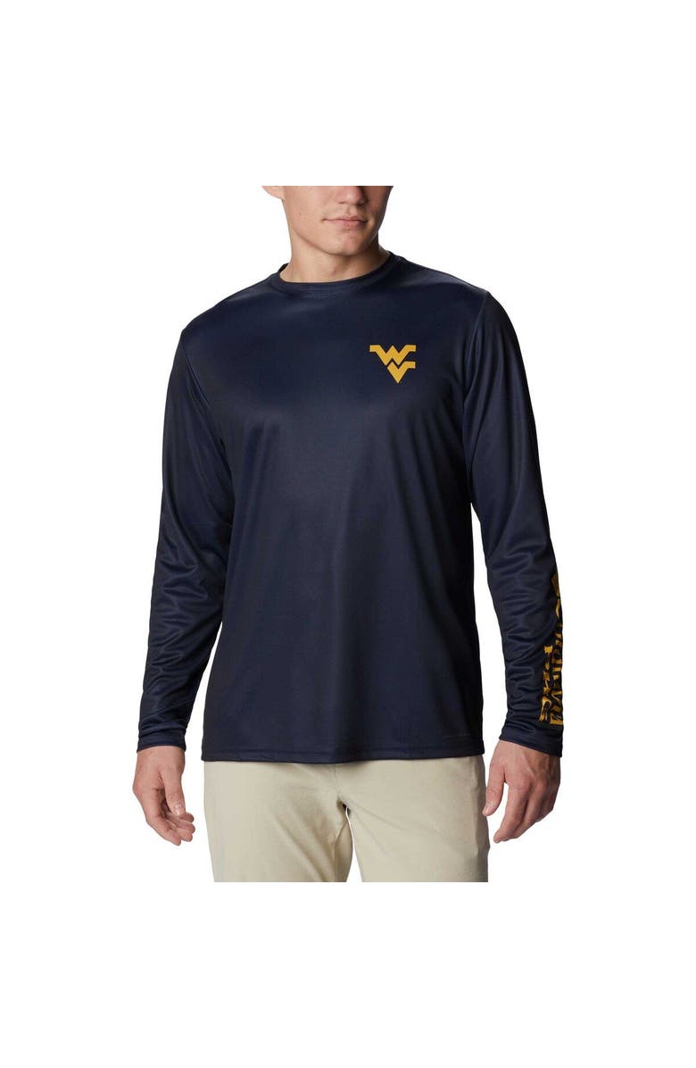 Columbia Men's Columbia Navy West Virginia Mountaineers Terminal Shot Omni-Shade Omni-Wick Long Sleeve T-Shirt, Main, color, Navy