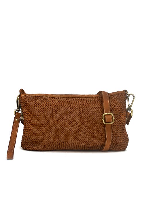 Bolsa Nova Laura Woven Crossbody in Cognac at Nordstrom