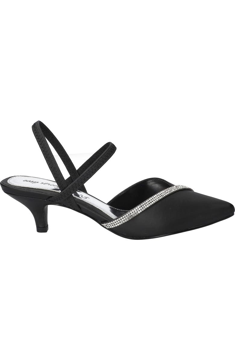 EASY STREET Unna Kitten Heel Pump, Alternate, color, Black Satin With Stones