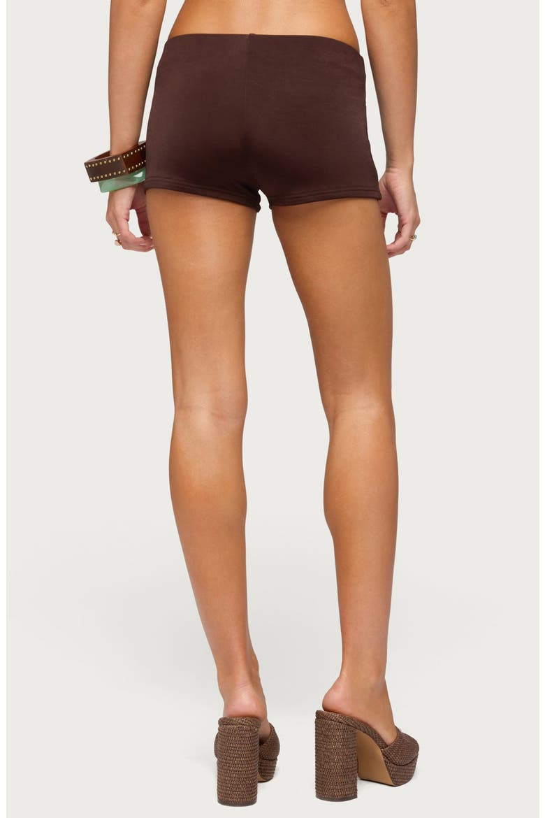 Janya Bead Belt Micro Shorts, Alternate, color, BROWN