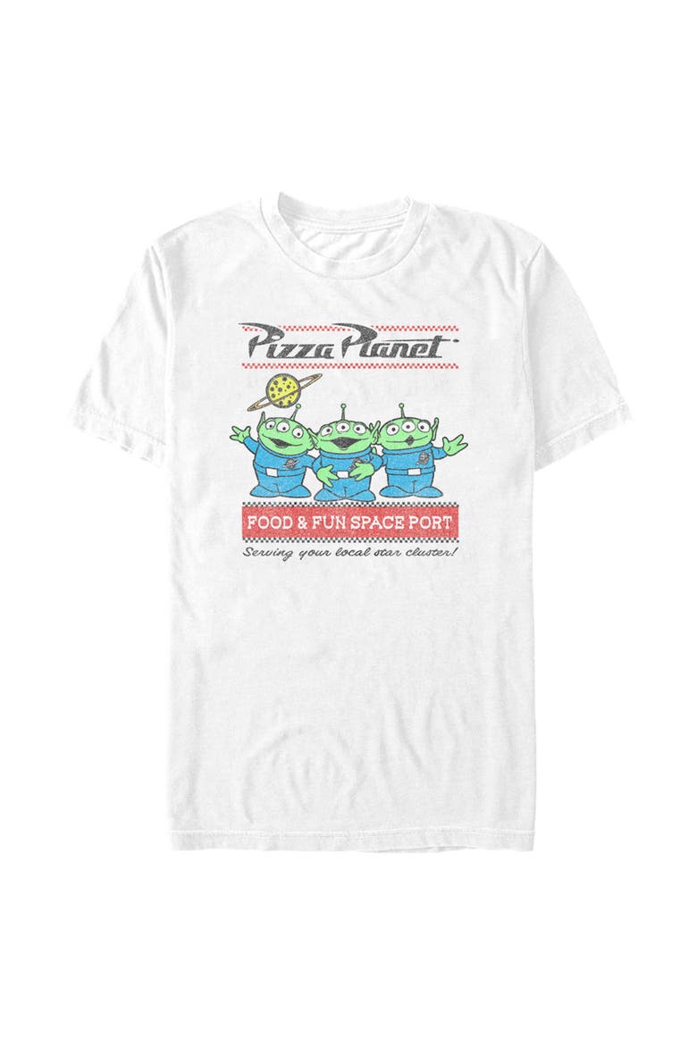 Men's Toy Story Pizza Planet Aliens  Graphic T-Shirt, Alternate, color, White