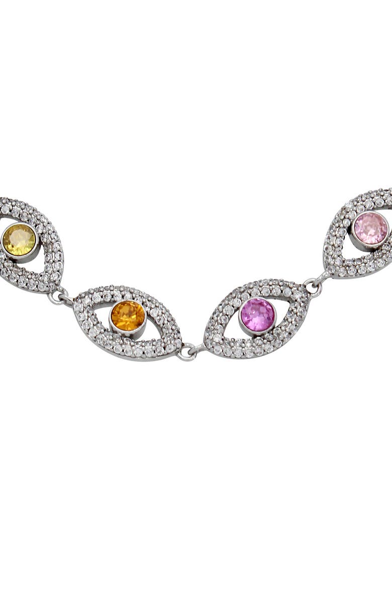 Kurt Geiger London Crystal & CZ Evil Eye Station Bracelet, Alternate, color,