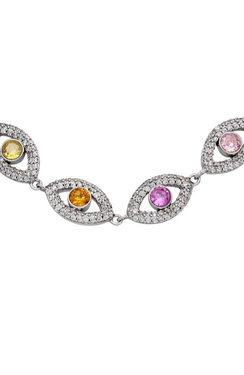 KURT GEIGER KURT GEIGER LONDON CRYSTAL & CZ EVIL EYE STATION BRACELET 