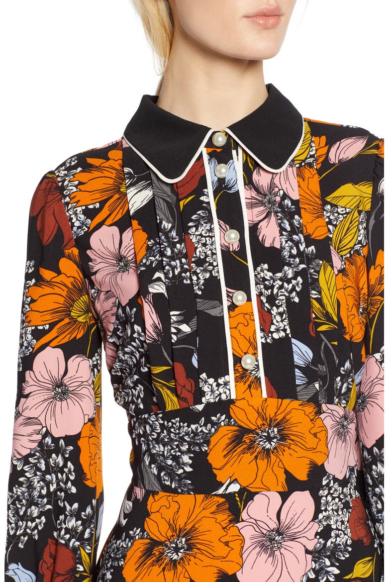 x Atlantic-Pacific Floral Print A-Line Dress, Alternate, color, BLACK EADIE FLORAL