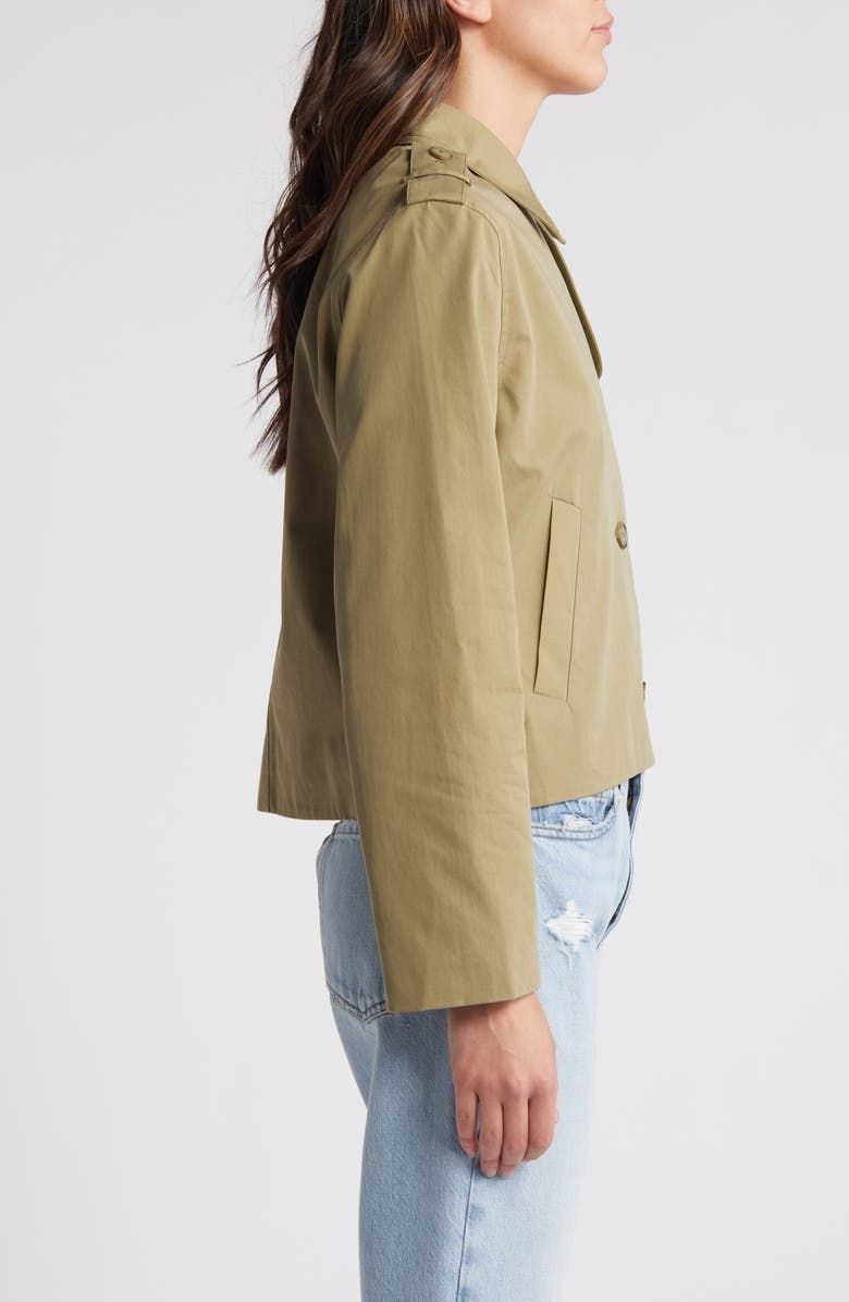 FRAME Short Trench Jacket, Alternate, color, Khaki
