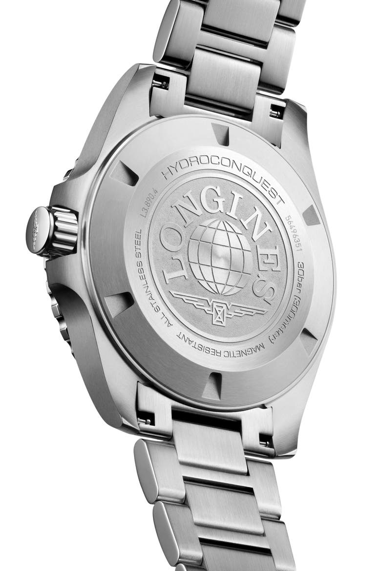 HydroConquest GMT Automatic Bracelet Watch, 43mm, Alternate, color, BLUE