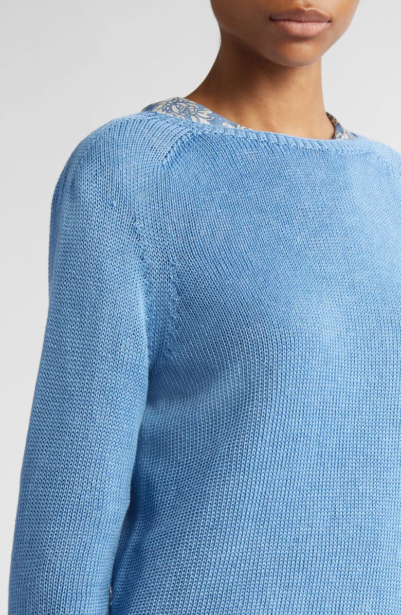 Max Mara Giolino Boat Neck Linen Sweater, Alternate, color,