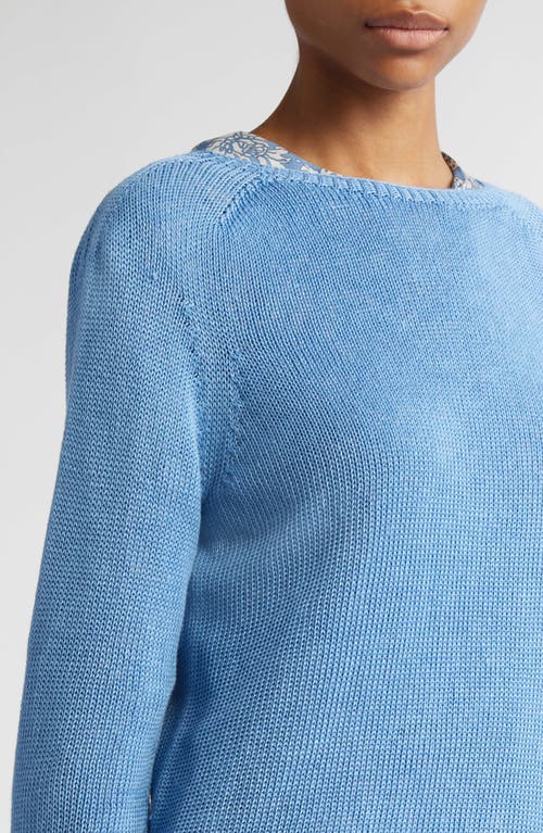 Max Mara Giolino Boat Neck Linen Sweater In Light Blue