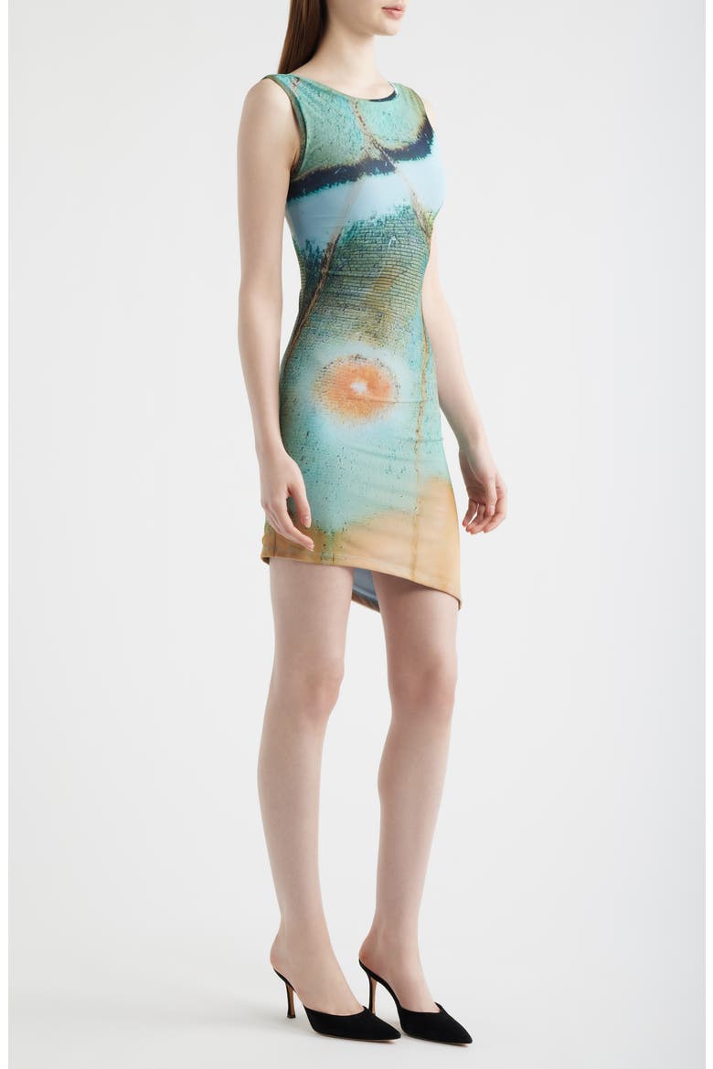 Caracola Asymmetric Body-Con Minidress, Alternate, color, MARBRE