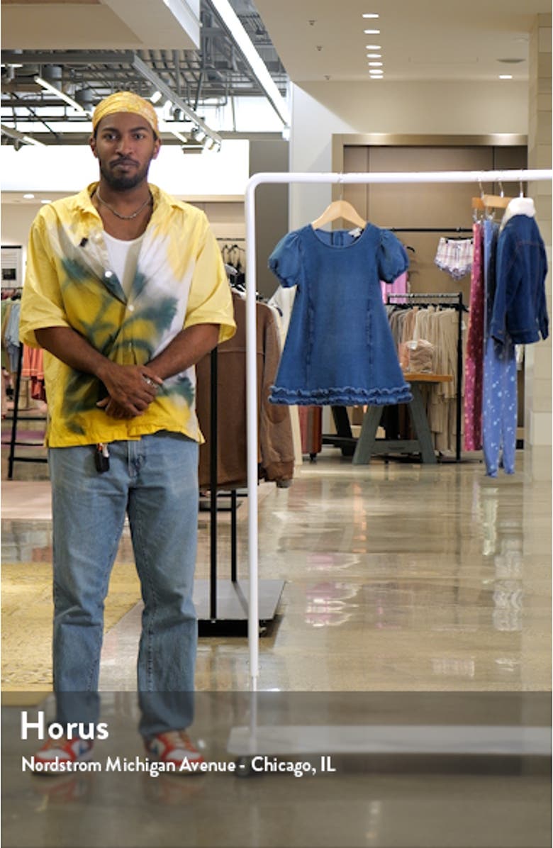 Kids' Puff Sleeve Denim Dress, sales video thumbnail