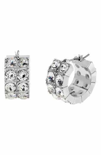 AllSaints Double Crystal Hoop Earrings