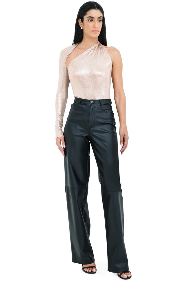 Manhattan Metallic One-Shoulder Shirt, Alternate, color, STARDUST