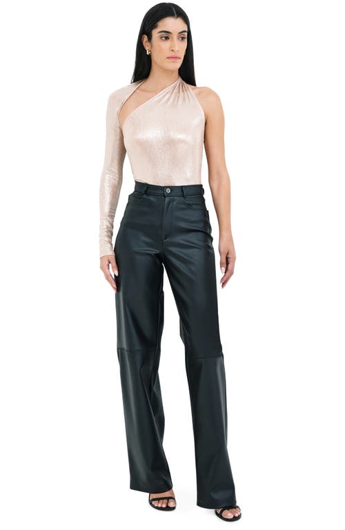 Marcella Manhattan Metallic One-shoulder Shirt In Stardust