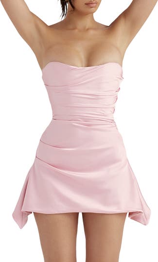 Jasmine Strapless Satin Corset Dress