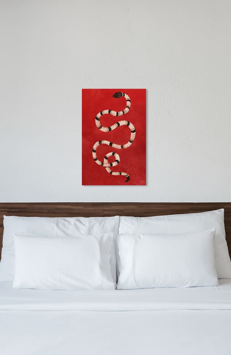 Oliver Gal Crimson Snake Canvas Wall Art, Alternate, color, 