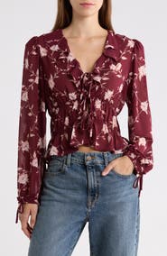 WAYF Ruffle Trim Top