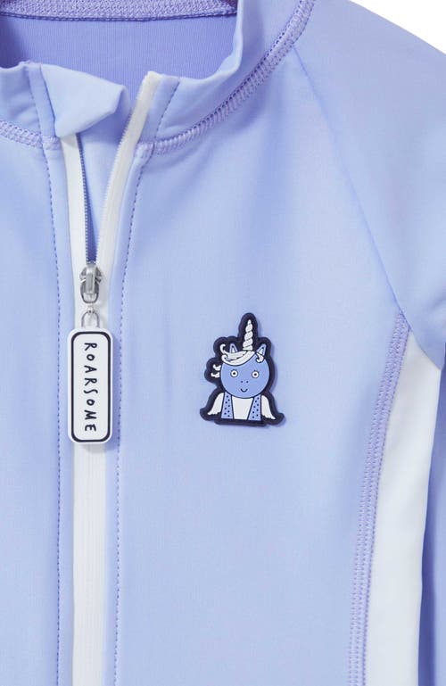 Roarsome Sparkle The Unicorn Rashguard Swimsuit In Blue