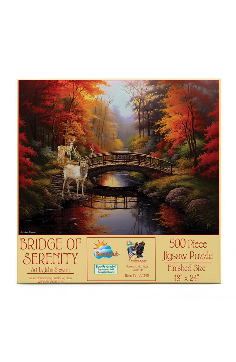 Sunsout Bridge of Serenity 500 piece Jigsaw Puzzle for Adults, Alternate, color, Multicolor