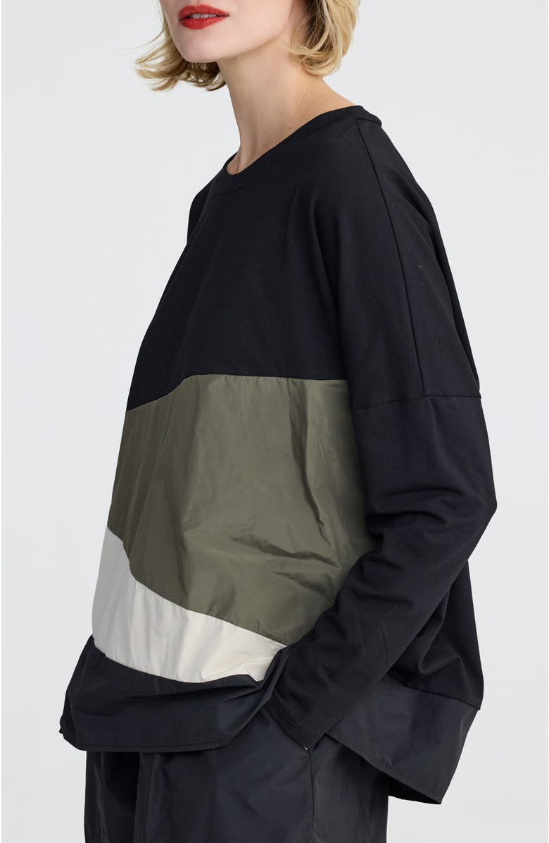 LUUKAA Raine Colorblock Blouse, Alternate, color, Black