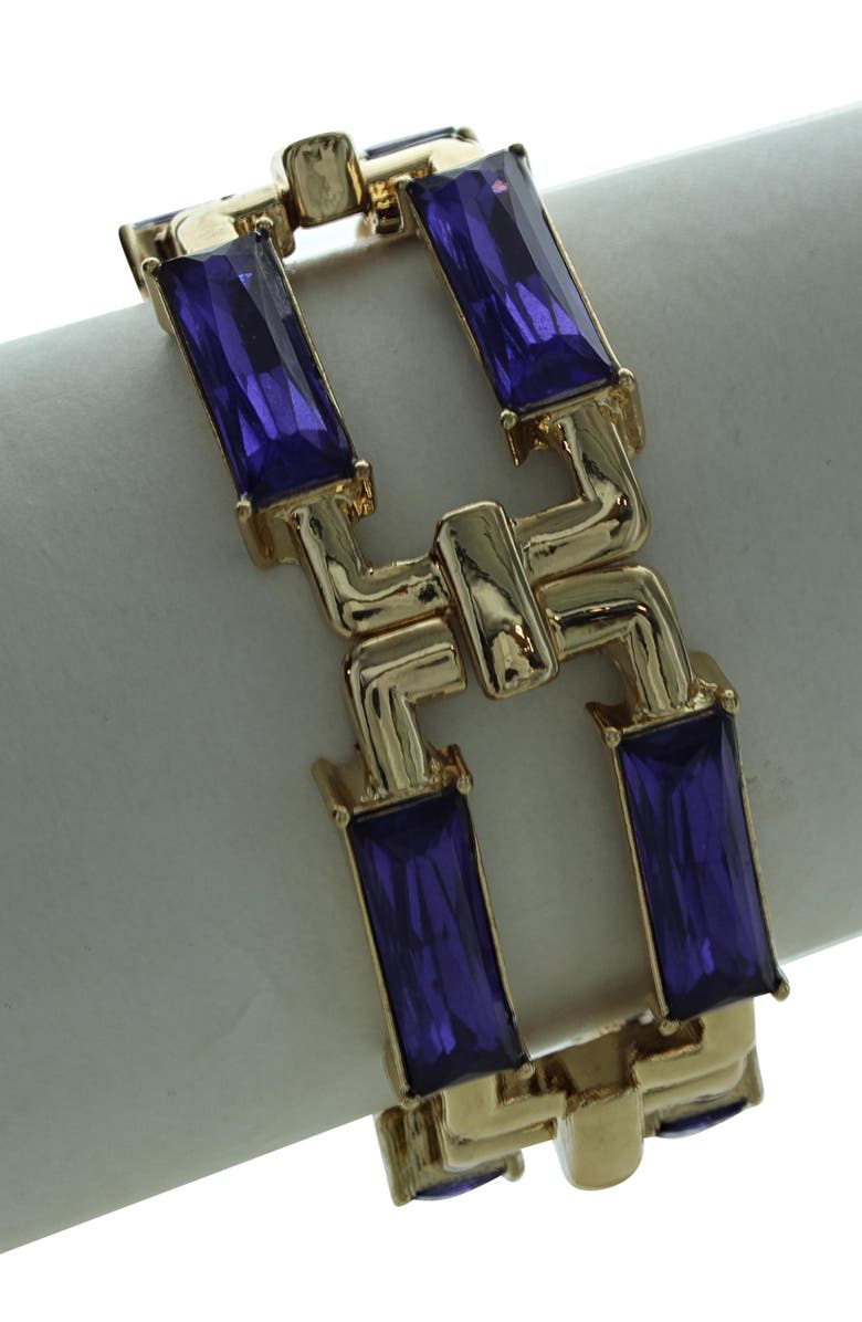 OLIVIA WELLES Bianca Crystal Bracelet, Alternate, color, Gold / Purple