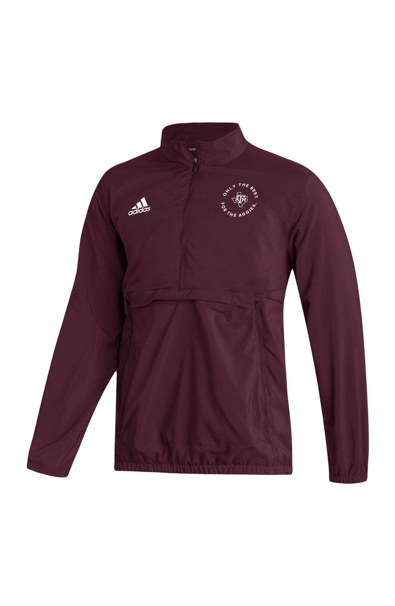 adidas Men's adidas Maroon Texas A&M Aggies AEROREADY Half-Zip Jacket, Alternate, color, Maroon
