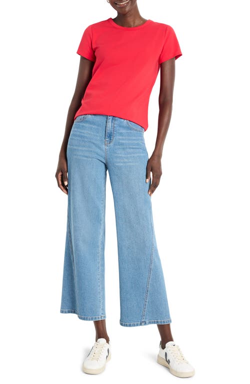 Nic + Zoe Nic+zoe Perfect Knit Crewneck T-shirt In Haute Red