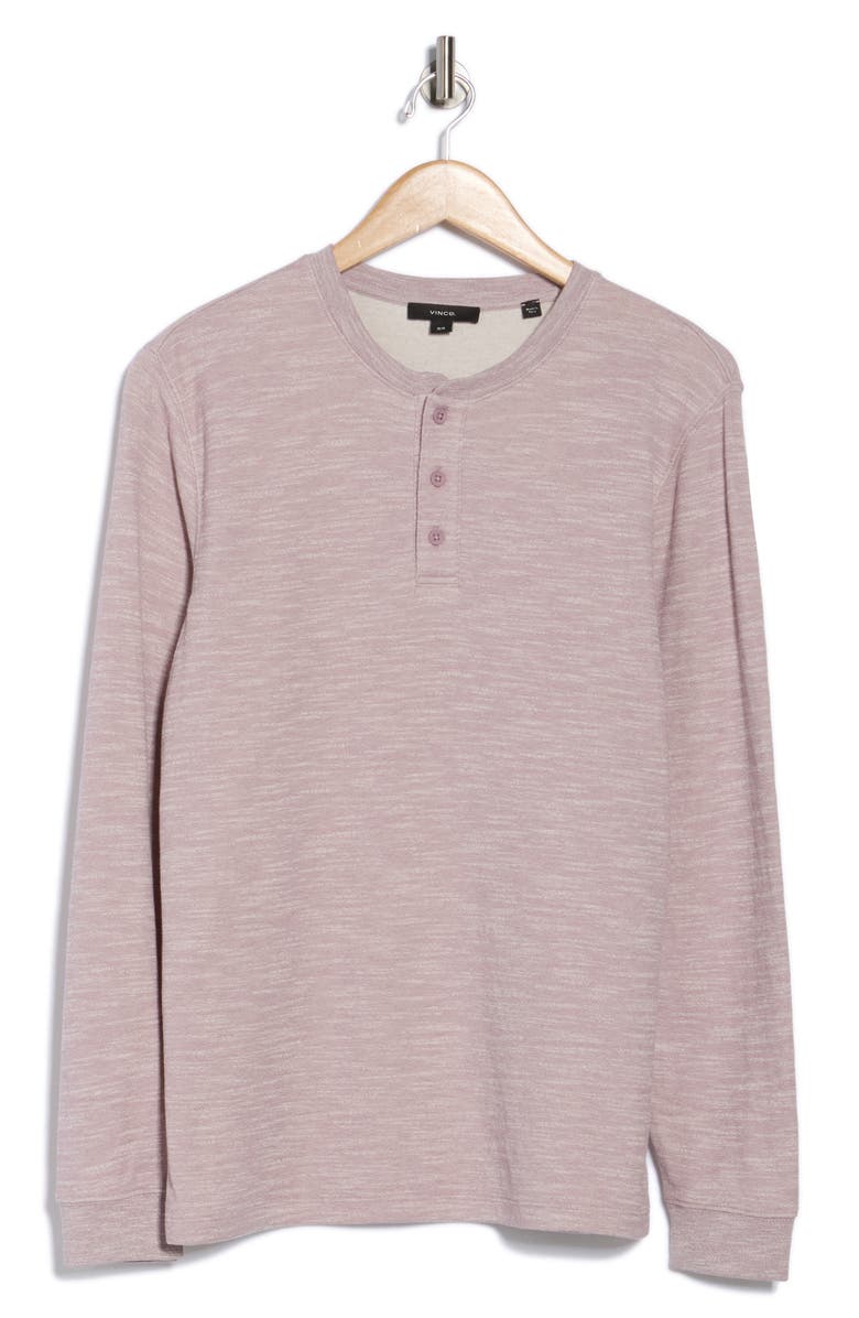 Vince Heather Double Face Henley, Alternate, color, Shadow Mauve/ Ivory