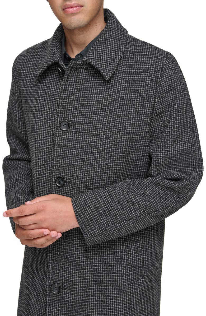 Andrew Marc Rennell Wool Blend Coat, Alternate, color, Charcoal Houndstooth