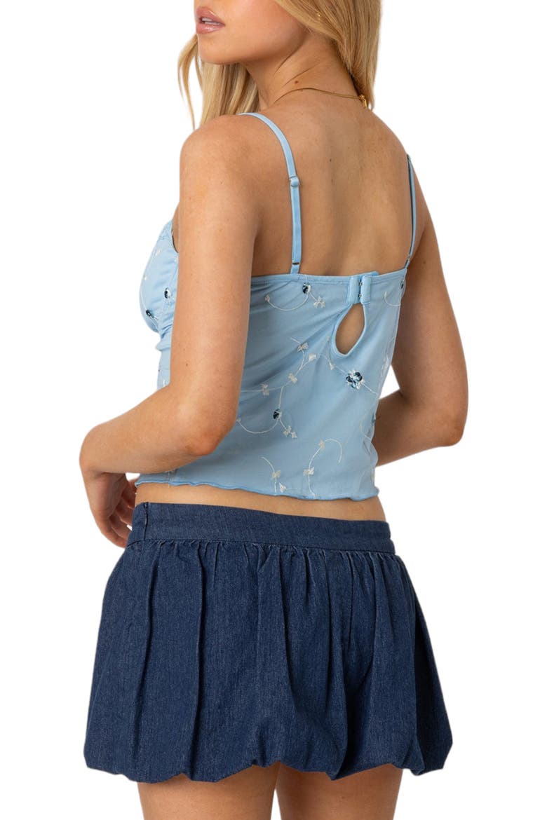 Victoria Embroidered Underwire Mesh Camisole, Alternate, color, LIGHT-BLUE