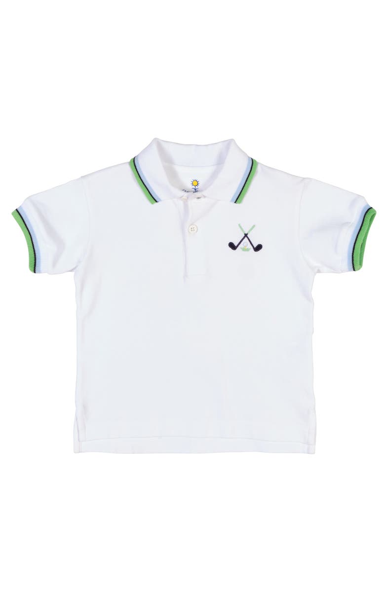 Florence Eiseman Knit Polo With Golf Clubs, Main, color, White