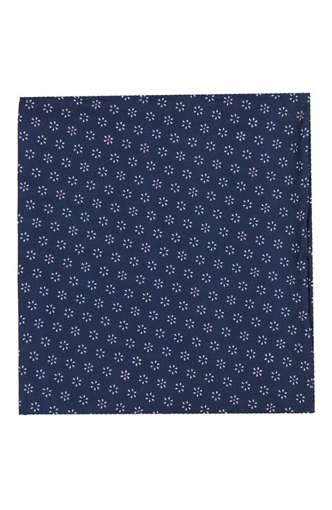 Men's Geo Flower Cotton Pocket Square