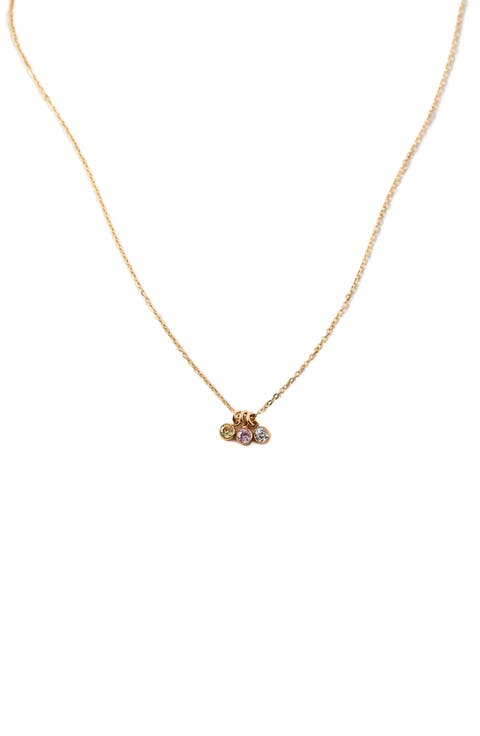 Multi Birthstone Charm Necklace