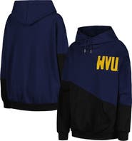 GAMEDAY COUTURE Women's Gameday Couture Navy/Black West Virginia Mountaineers Matchmaker Diagonal Cowl Pullover Hoodie
