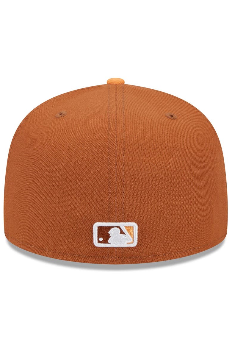 New Era Men's New Era Brown/Orange New York Yankees Spring Color Basic Two-Tone 59FIFTY Fitted Hat, Alternate, color, 