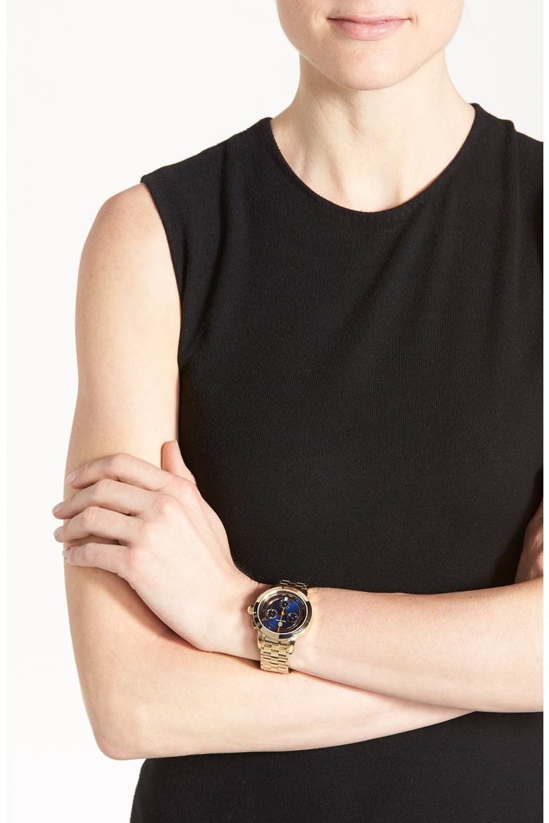 'Tory' Chronograph Bracelet Watch, 37mm, Alternate, color, GOLD/ NAVY