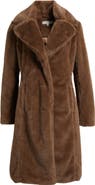 Via Spiga Reefer Faux Fur Longline Coat