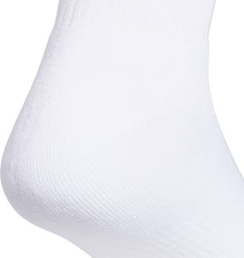 Adidas Trefoil Cushioned 6 Pack Quarter Length Socks White Size Large