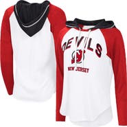 G-III 4HER BY CARL BANKS Women's G-III 4Her by Carl Banks White New Jersey Devils VIP Raglan Long Sleeve Hoodie T-Shirt