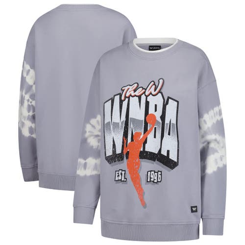 The Wild Collective Gray Wnba Double Collar Fleece Pullover Sweatshirt