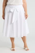 Tahari ASL Tie Waist Midi Skirt
