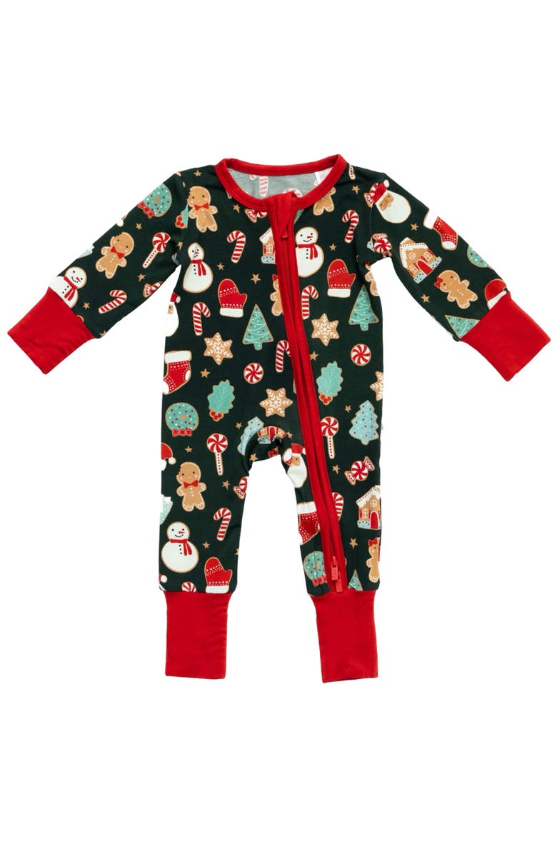 Laree + Co Scarlett Christmas Cookies Convertible Baby Footie, Main, color, Red