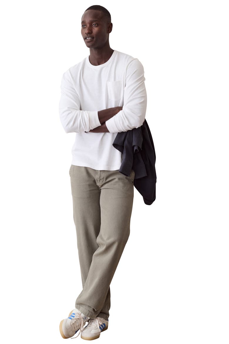 Luxe Slub Long Sleeve Pocket T-Shirt, Alternate, color, WHITE