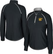 COLOSSEUM Women's Colosseum Black Iowa Hawkeyes Bikram Raglan Quarter-Zip Top